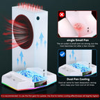 Upgraded Cooling Fan Stand for Xbox Series S with Charger Station, MENEEA Controller Charging Dock & Console Cooler System with 15 Colorful RGB Light & Headset Hook, Accessories for XSS