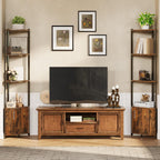 Garvee 5 Tier Corner Shelf - 57" Tall Corner Cabinet Stand with Storage, Space-Saving Corner Bookshelf for Living Room & Bedroom | Brown Corner Shelf, Modern Corner Organizer