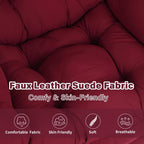 Lazy Chair for Living Room, Modern Soft Reading Chair Accent Contemporary Sofa Chair with Armrests and a Side Pocket for Bedroom, Dorm & Office, Burgundy