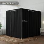 Black Canopy Bed Curtains - 4 Corner Post Bed Curtains Queen Lightproof Siamesed Drapes Bed Canopy for Adults & Girls Bedroom Decoration(Black,Queen)