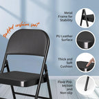 Set of 4 Folding Chairs with Cushion, No Assembly Wedding Chair, 280 LBS Capacity, Padded Folding Chairs 2 Pack for Banquet, Party, Picnic, Outdoor & Indoor Events, Black
