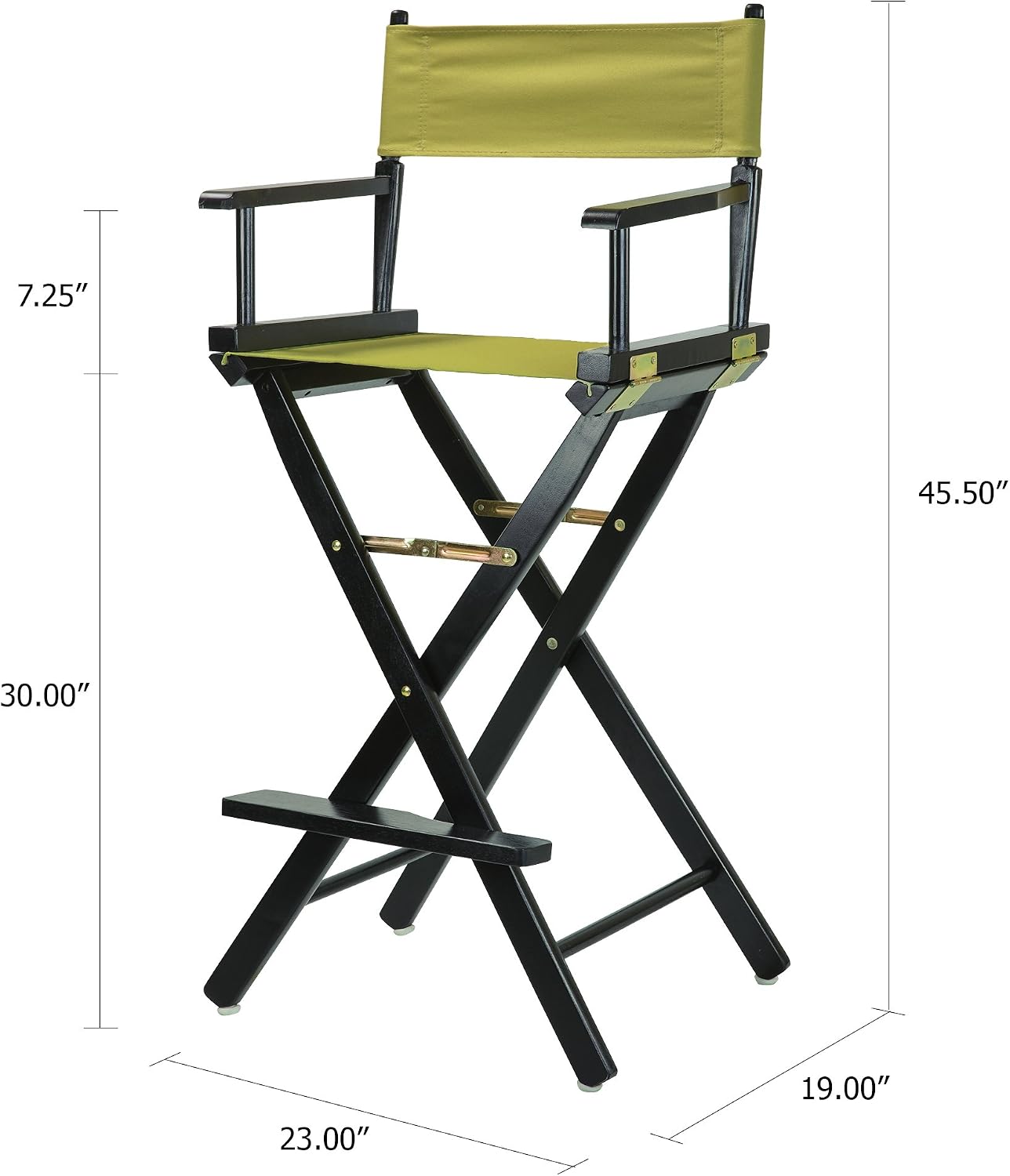 Casual Home 30" Director's Chair Black Frame-with Olive Canvas, Bar Height