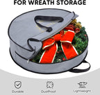 BALEINE 2 Pack Wreath Storage Container, Christmas Wreath Storage Bag with Reinforced Handle for Holiday Xmas (Red, 30"X8")