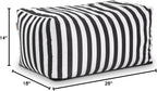 Jaxx Leon Outdoor Bean Bag Ottoman, Black & White Stripes