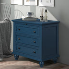 Accent 28" Tall Side Table Nightstand with Storage 3 Drawers, Modern Bedside Table Night Stand End Table with Pull-Out Tray Sofa Side Table for Living Room Bedroom Sofa Couch