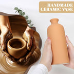 Ceramic Flower Vase Set Modern Farmhouse Decor Vases for Home Table Centerpiece - Rustic Flower Vases for Living Room Kitchen Shelf Mantle Fireplace Bedroom Office Bathroom Dining Coffee Table Decor