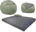 CordaRoy's Chenille Bean Bag Chair, Convertible Chair Folds from Bean Bag to Lounger, As Seen on Shark Tank, Moss - Full Size