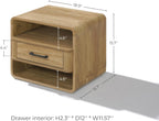 LuxenHome Modern Nightstand with Drawer and Open Shelf,15.7" H Wood Accent End Table and Night Stand with Rounded Corners, Small Bedside Table with Storage for Bedroom，Living Room