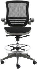 Harwick Evolve All Mesh Heavy Duty Drafting Chair, Gunmetal Finish