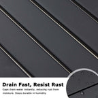 Black Outdoor Bench, Outdoor Metal Backless Bench Set of 2, 46" Patio Garden Bench for Outdoor, All Wheather Outdoor Bench for Garden, Backyard, Porch, Black