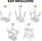 Ciokea 2 Set 24" Outdoor Bar Stools Heavy Duty HDPE Counter Height Bar Stools Weatherproof Patio Seats Modern Waterproof BarStools for Bar Deck Balcony Kitchen Counter Yard, White
