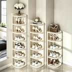 UFORU 9 Tier Vertical Shoe Rack, Corner Shoe Organizer for Entryway, Narrow Free Standing Shoe Organizer for Small Spaces, Easy Assembly Tall Shoe Storage Stand, Ideal for Low-Top Sneakers