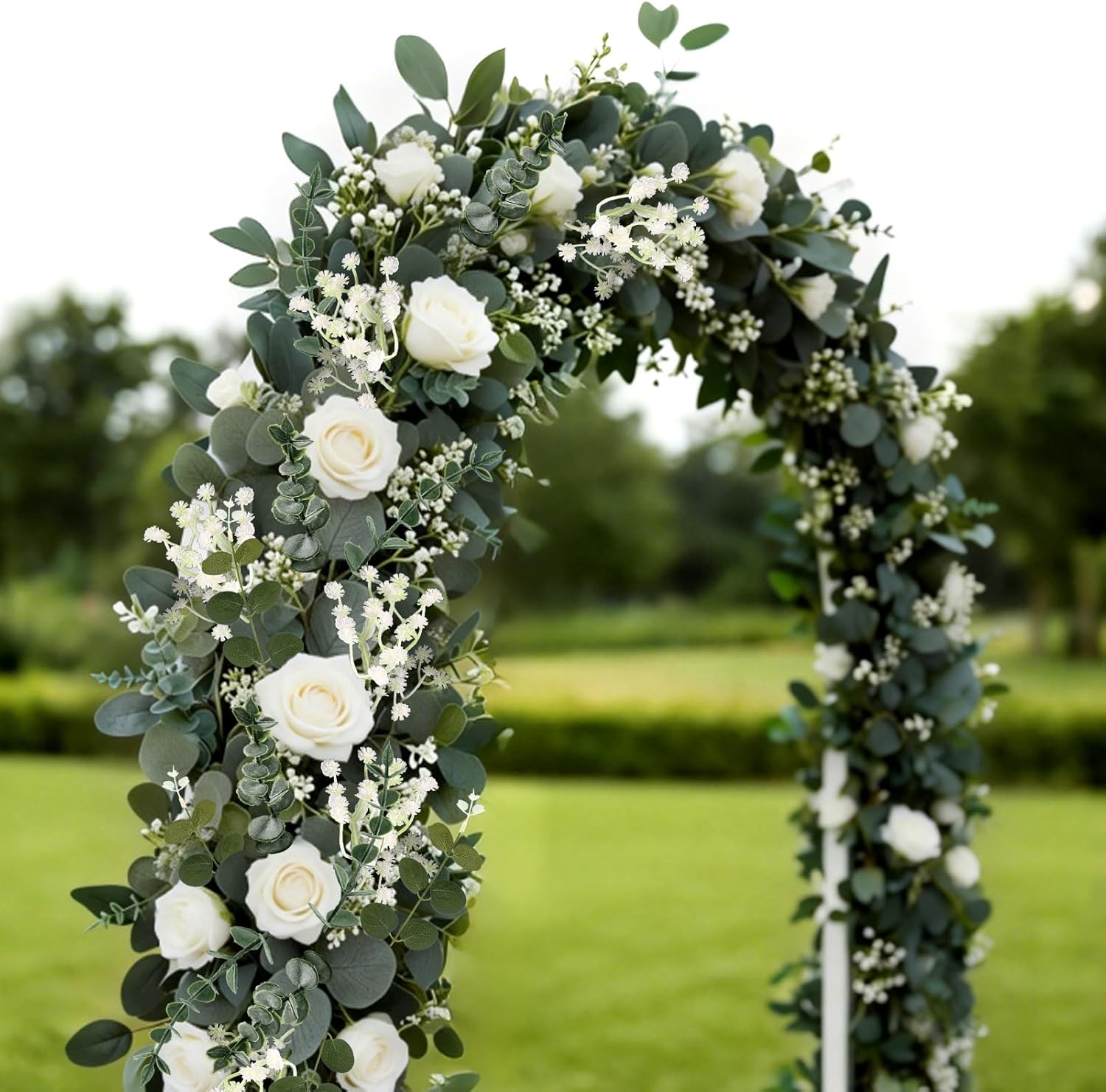 Consevisen 120 Pcs Eucalyptus Stems Artificial Flowers, 5 Kinds Mixed Faux Eucalyptus Leaves Greenery Stems Bulk for Wedding Bouquet, Table Centerpieces, Vase Floral Arrangements, Farmhouse Home Decor