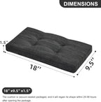 baibu Set of 2 Memory Foam Stool Cushion Rectangular, Dual-Layer Design Saddle Stool Pads Bar Stool Cushions with Four Straps- 2 Pads Only (Gray-Black, 18x9.5x1.5in)