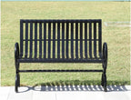 Patio Benches for Outdoors Park Chairs Outdoor Benches Iron Neighborhood Leisure Double Seats Patio Plaza Garden Benches for Outdoors