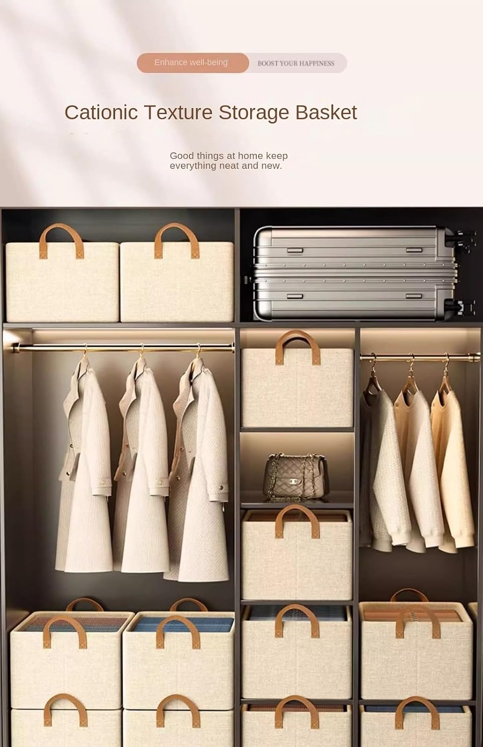 Storage Box, Home Organizing Box, Wardrobe Storage, Layered Artifact, Foldable Storage Basket