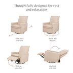 Babyletto Cali Flange Recliner and Swivel Glider in Chai Shearling, Greenguard Gold and CertiPUR-US Certified