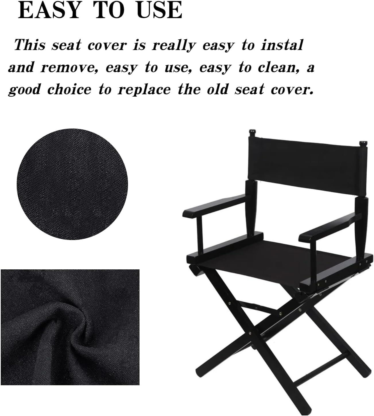 1 Set Director Chair Canvas Replacement with Wood Stick,18.9''L X 15''W Portable Replacement Cover Canvas for Directors Chair (Khaki)