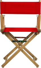 Casual Home Director's Chair ,Natural Frame/Red Canvas,18" - Classic Height