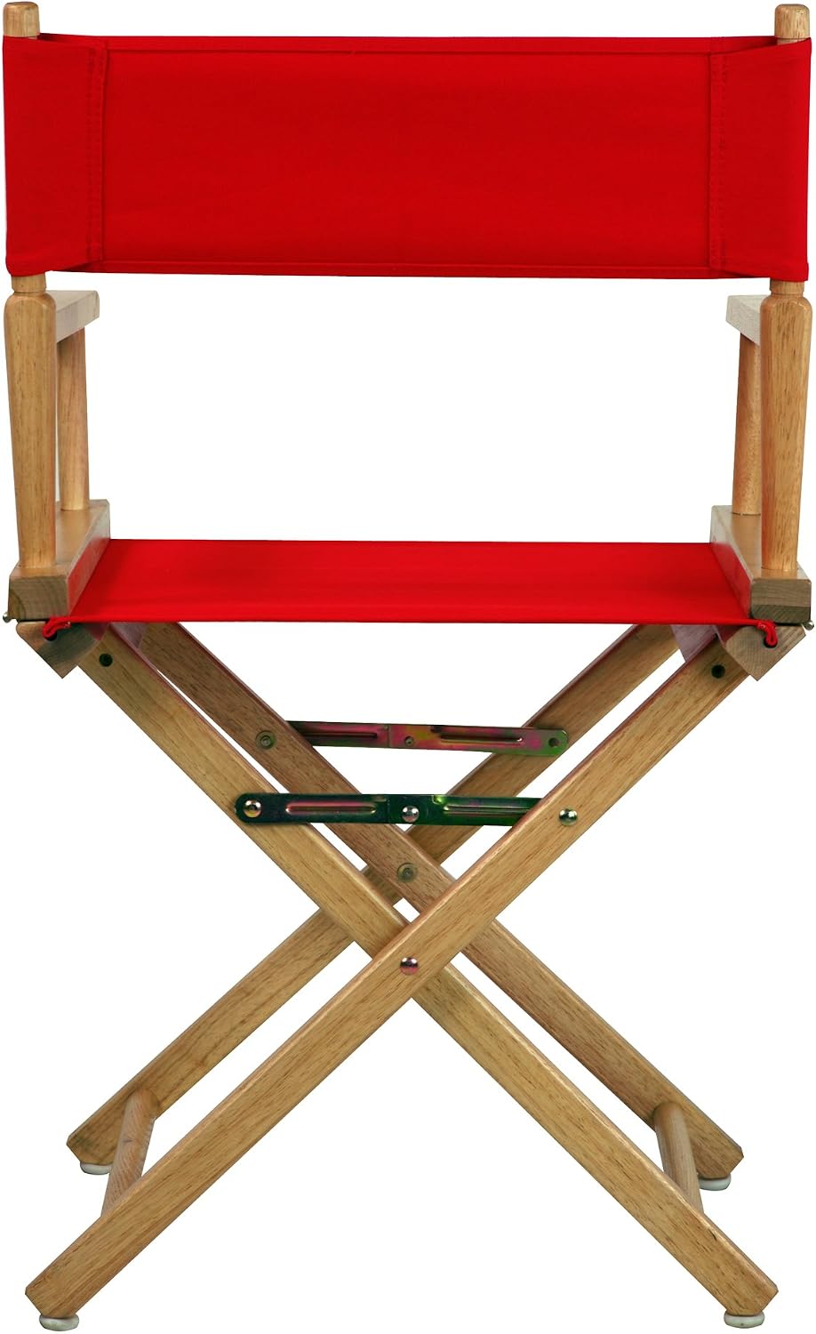 Casual Home Director's Chair ,Natural Frame/Red Canvas,18" - Classic Height