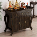 Bamboo Shrine Altar Table with Storage Personal Shrine Altar Table Buddha Niche Chinese Cabinet Vintage Buddhist Altar Offering Table(140x40x88cm)