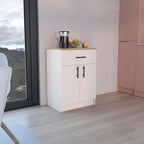 Multistorage Pantry Cabinet,Buffet Kitchen Sideboard,One Drawer,Two Interior Shelves Ivory - Natural Oak,15.9 * 23.6 * 33.5