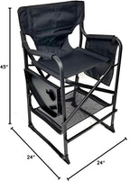Deluxe TuscanyPro Portable Big Daddy Heavy-Duty Tall Director Chair - Perfect for Events - 29 Inch Seat Height