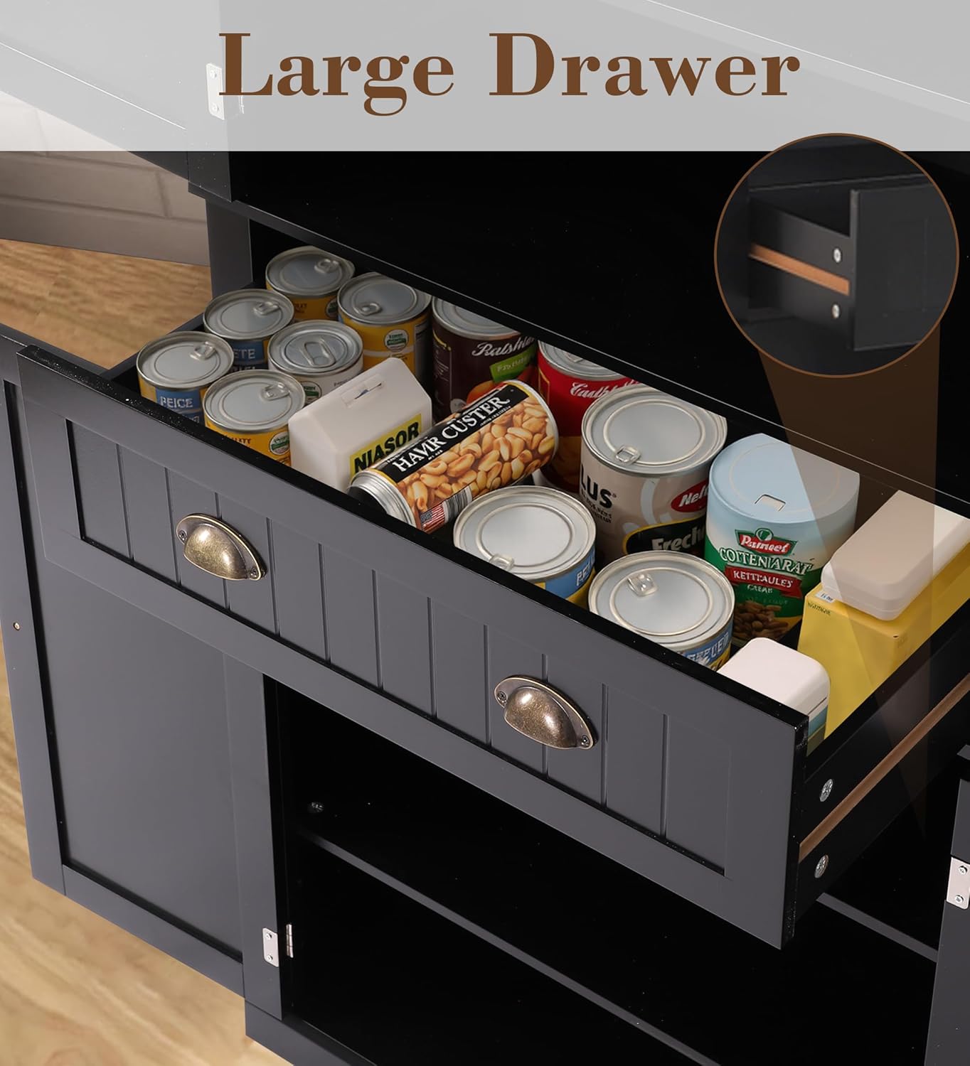 KIGOTY 72" Tall Kitchen Pantry Cabinet with Drawer and 4 Adjustable Shelves, Freestanding Pantry Storage Cabinets, Wood Cupboard Pantry Cabinet for Kitchen, Dining Room, Living Room, Black