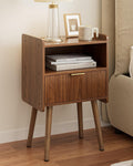 Night Stand, Modern Side Table, Small Nightstand, Wood Bedside Table with Storage Drawer End Table for Bedroom, Living Room, Office, Walnut