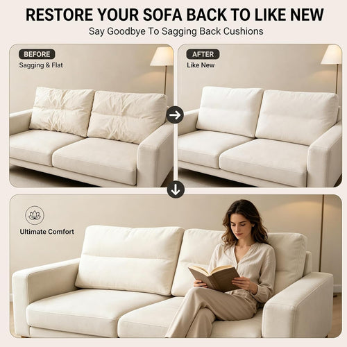 1 Pack Couch Back Cushion Replacement, 26 x 19 x 6 Inch | Odorless Resilient Foam Fill, Quick Rebound & Resists Clumping, Supportive Sofa Backrest Insert for Loveseats & Sectionals