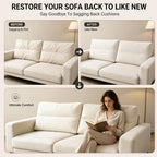 3 Pack Couch Back Cushion Replacement, 6 Inch Thick Supportive Sofa Backrest Pillow Insert with Odorless Shredded Memory Foam for Couch, Loveseats, Sectionals, 31"x18"x6"