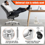 Office Chair Base Replacement (3300 lbs) - Heavy Duty Alloy Office Chair Base Replacement, Reinforced Metal Legs, Universal Cylinder and Caster Sockets(Silver)