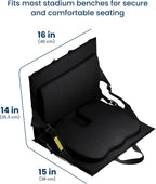 Everlasting Comfort Stadium Seats with Back Support - Adjustable Memory Foam Bleacher Chairs with Back and Cushion, Portable, Easy Folding Stadium Seat Cushion with Storage Pocket