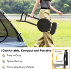 TAVR Folding Chair, Tall Folding Bar Chair with Backrest & Safety Lock, Portable PU Leather Counter Chair for Kitchen, Balcony, Camping, Fishing & Indoor Outdoor Use