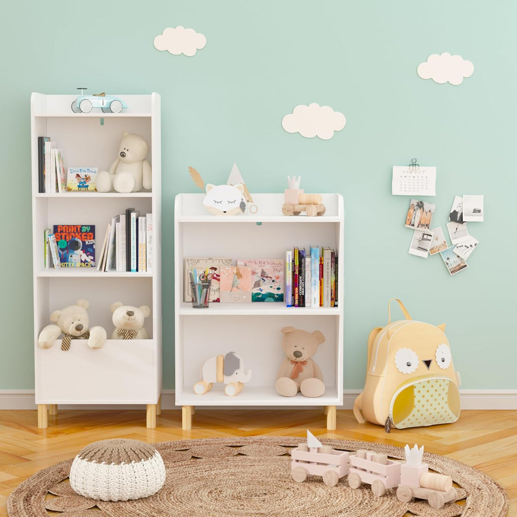 3 Tier Bookcase, Book Display, Bookshelf Toy Storage Cabinet Organizer for Room, Playroom, Nursery