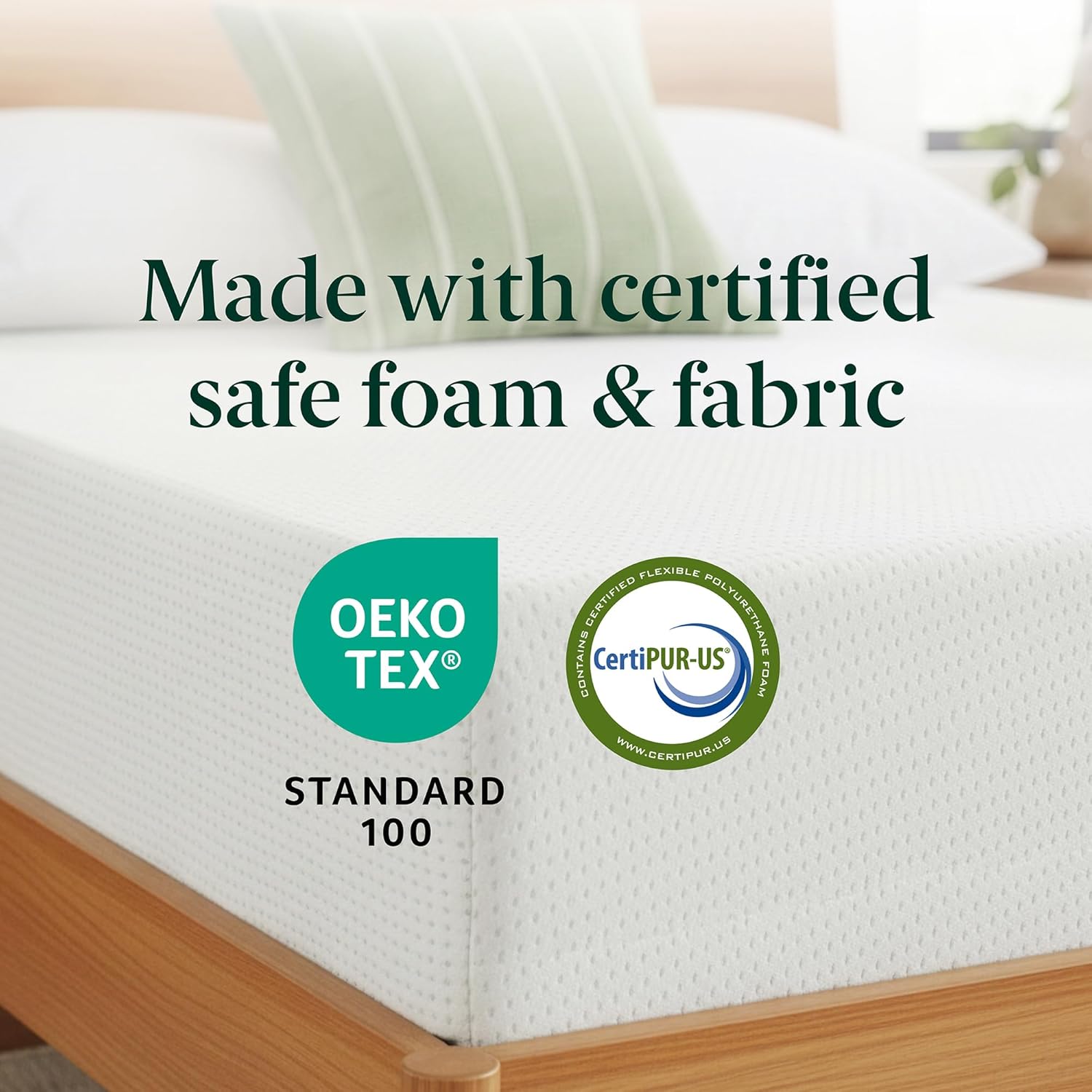 Zinus Green Tea Memory Foam Mattress 6 Inch, Pressure-Relieving Comfort & Full-Body Support, Naturally Fresh, Medium Firm Feel, CertiPUR-US & Oeko-TEX Certified Safe Materials, Twin