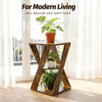 End Table Modern Wooden Side Table, Nightstand for Small Spaces, End Table for Living Room, Bedroom Nightstand, Office, Bathroom (Rustic Brown+Classic Black)