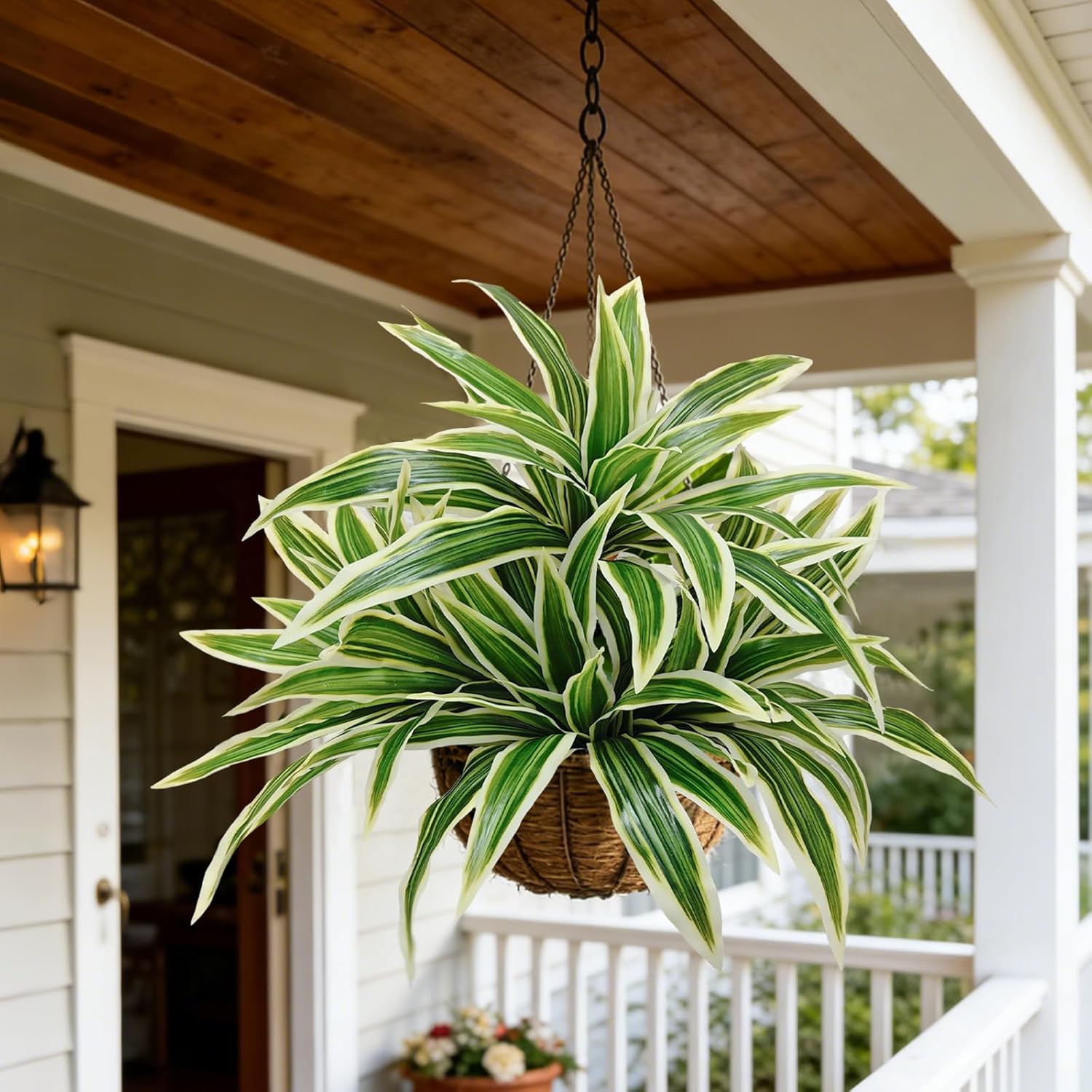 3Pcs Fake Ferns, Faux Outdoor Plants UV Resistant,3D Real Touch Fake Plants Total 60 Blades,Weatherproof Artificial Plants Outdoor Indoor for Garden Porch Home Office Decor