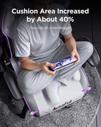 AutoFull C3 Gaming Chair, Ergonomic Wingless Cushion Computer Chair,PU Leather Racing Style Office Chair with Lumbar Support Pillow and Footrest,White