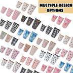 Reusable Insulated Neoprene Iced Coffee Cup Sleeve, Durable Drink Sleeve for Cold Beverages, Beverage Holder for Iced Coffee, Caramel Checkered Bows