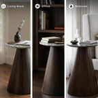 Signature Design by Ashley Waltnor Casual Accent Table with Marble Top, Gray & Dark Brown
