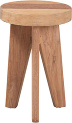 Bali & pari Sayen Acacia Wood Multipurpose Accent Stool - Sculptural End Table with Flared Tripod Base for Living Room, Bedroom or Dining Room
