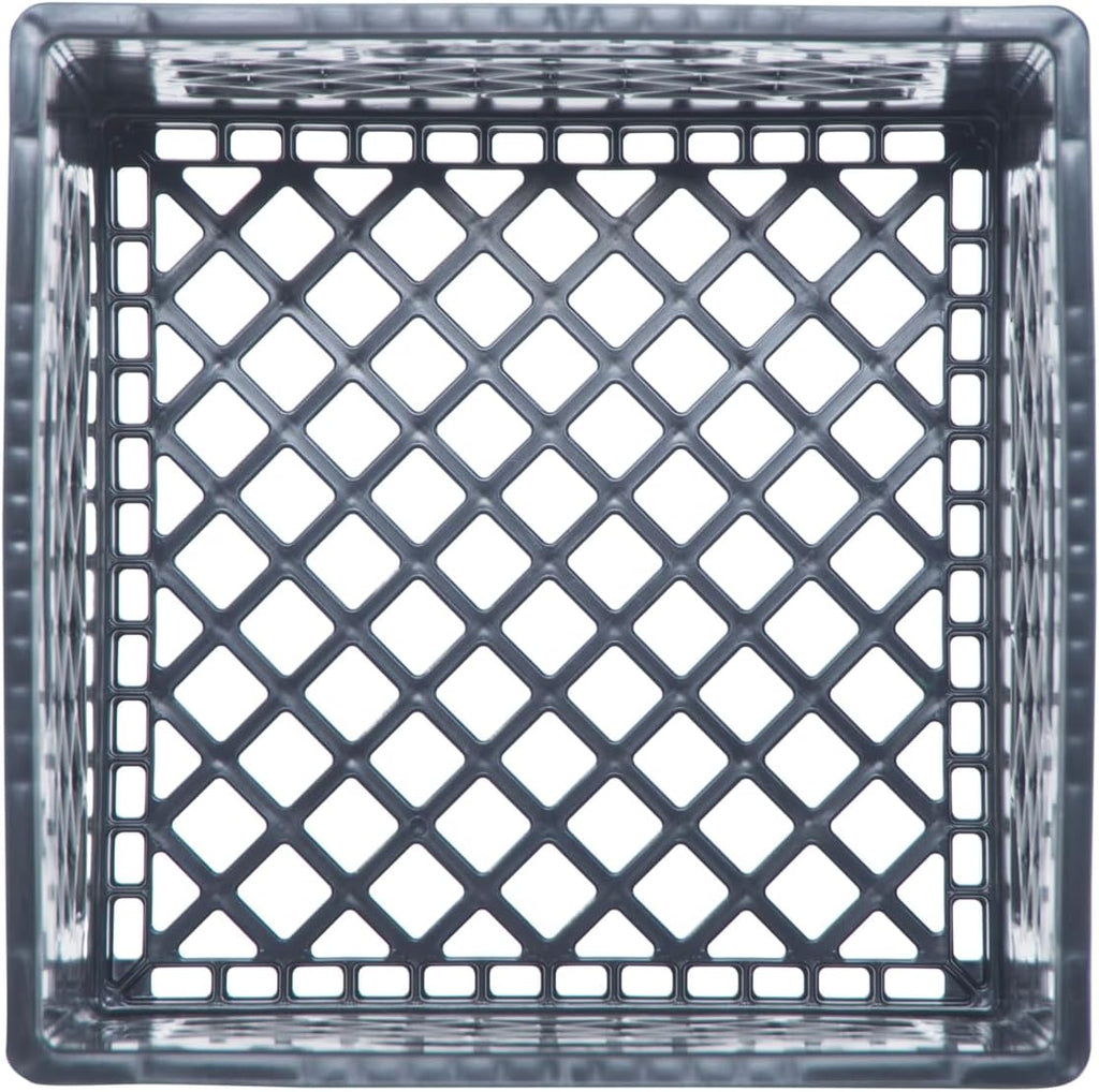 Hudson Exchange 13 x 13 x 11" (16 Quart, 4 Pack) Mesh Commercial Grade Milk Crate Handled Storage Container Tote, Black