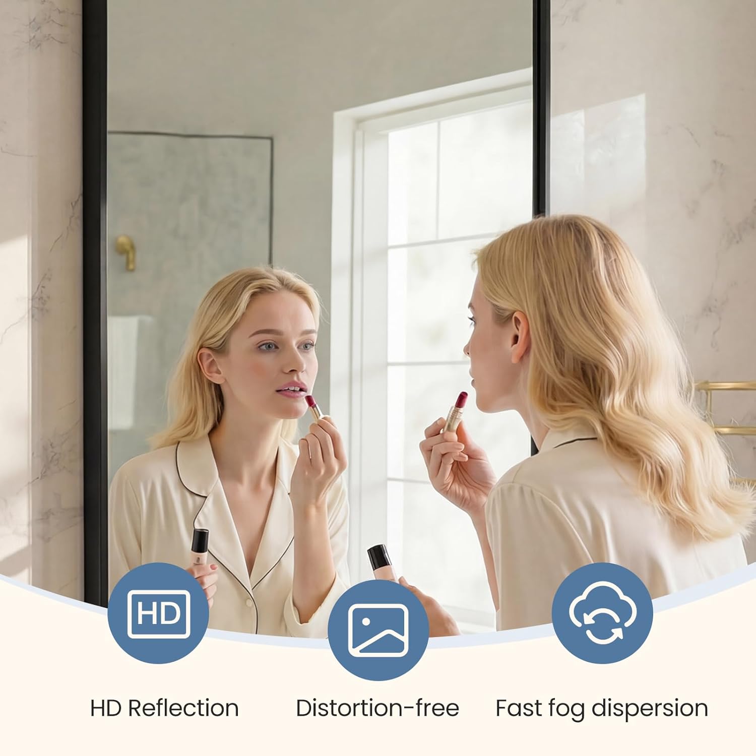 NEWBULIG 30X48 Inch Bathroom Mirror, Rectangle Wall Mirror with Rounded Corners, Black Vanity Mirrors for Bathroom Sink with Metal Frame for Bedroom, Entryway, Hangs Horizontally or Vertically
