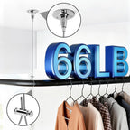 4 Pack Ceiling Mount Curtain Rod Support, 117" Heavy Duty Adjustable Stainless Steel Suspension Wire, Rustproof Anti-Sagging Bracket Kit for Curved, L-Shaped Rods, Closet Poles
