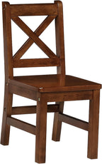 eHemco Solid Hard Wood Kids Table and Chair Set, Coffee, 5 Piece | 4 Chairs Included, Rubberwood