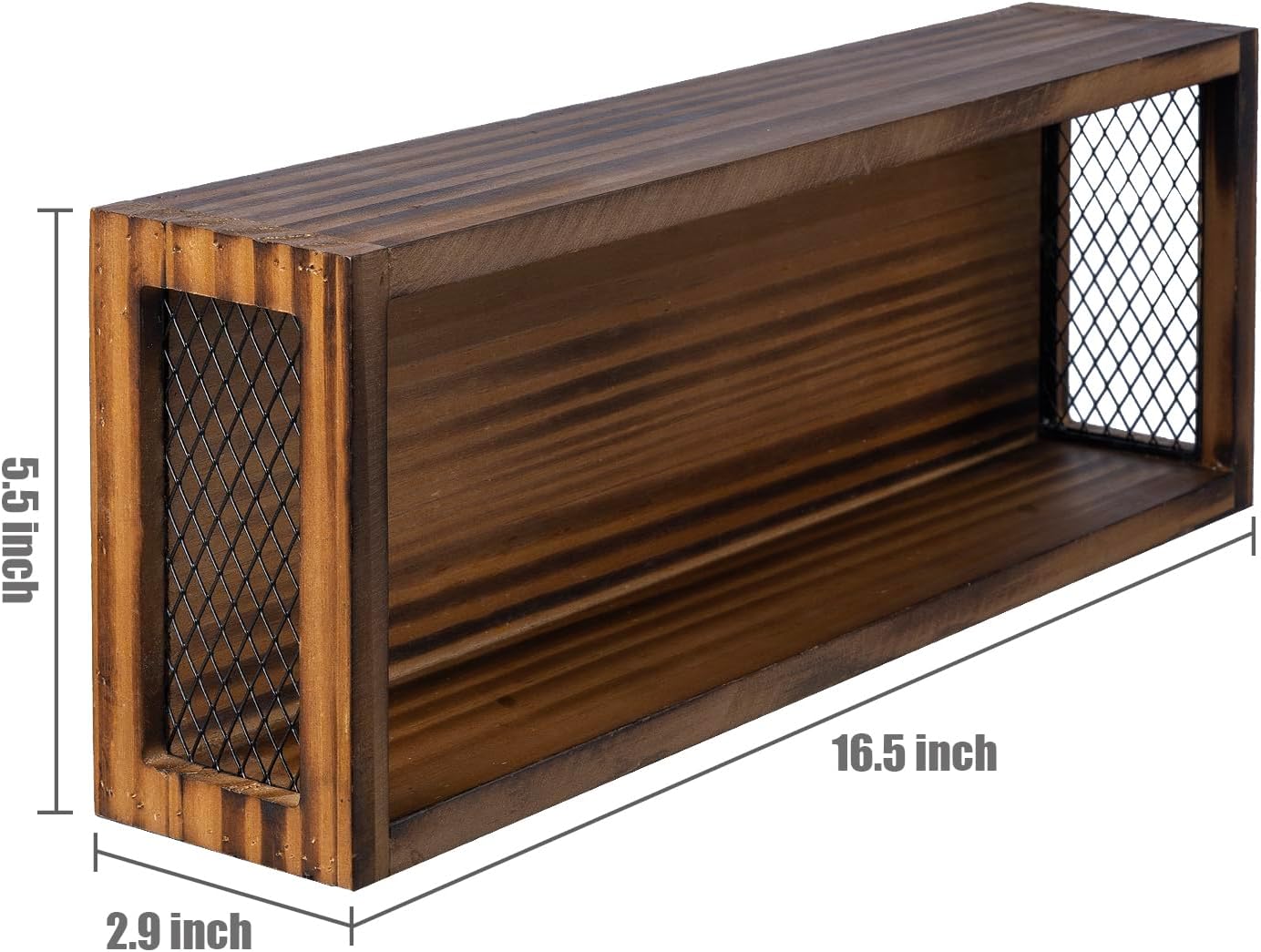 FARM IN Cassette Tape Storage, Farmhouse Style Cassette Rack Towe for Table or Wall Mount, Rustic Solid Burnt Wood & Diamond Metal Wire Mesh