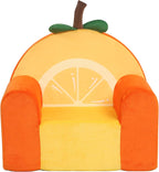 MOMCAYWEX Comfy Cute Toddler Chair, Soft Kids Couch with High Density Foam, Toddler Reading Chair, Orange