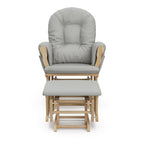 Storkcraft Premium Hoop Glider & Ottoman (Natural/Light Gray) — GREENGUARD Gold Certified Nursery Glider, Solid Wood Craftsmanship, Smooth-Gliding Nursery Chair and Ottoman, Award-Winning