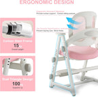 Ergonomic Kids' Study Chair, Height Adjustable Kids Desk Chair for Boys Girls,Comfortable for Teenagers Playing, Drawing, Ideal Gift for Children,Students（Pink）